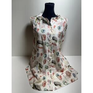 Pink Chicken New York Women’s Misha Dress XS Water Color Shells Beachy Coastal